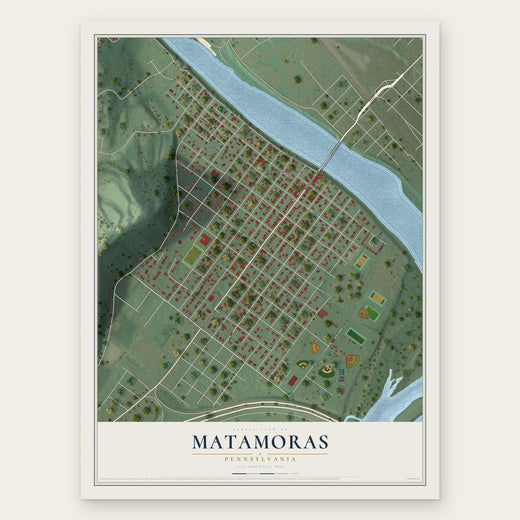 Matamoras, Pennsylvania map print, the full design