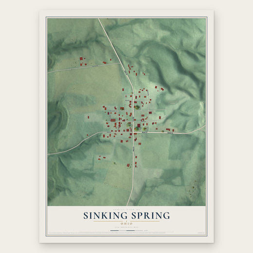Sinking Spring, Ohio map print, the full design