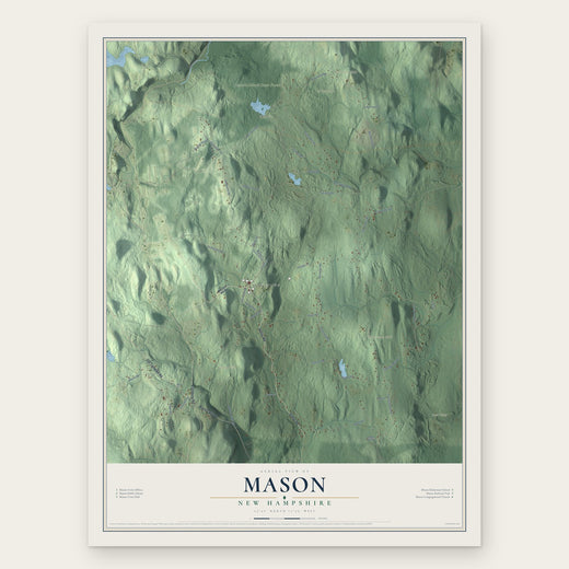 Mason, New Hampshire map print, the full design