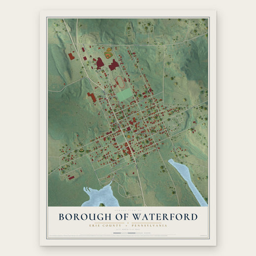 Borough of Waterford, Erie County, Pennsylvania map print, the full design