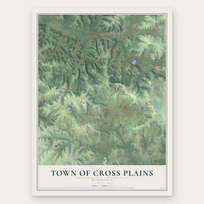 Town of Cross Plains, Wisconsin map print, the full design