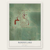 Round Lake, Minnesota map print, the full design