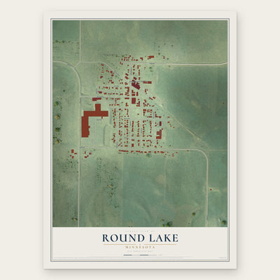 Round Lake, Minnesota map print, the full design