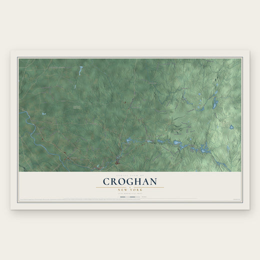 Croghan, New York map print, the full design