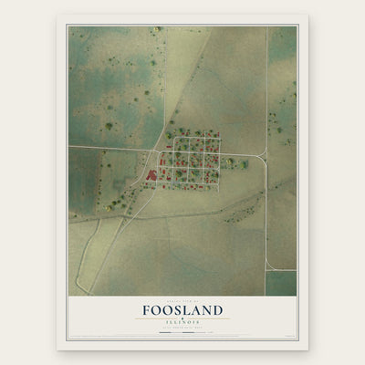 Foosland, Illinois map print, the full design