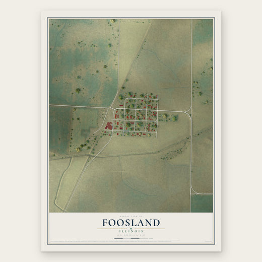 Foosland, Illinois map print, the full design