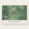 Hillman, Michigan map print, the full design