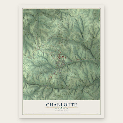Charlotte, Tennessee map print, the full design