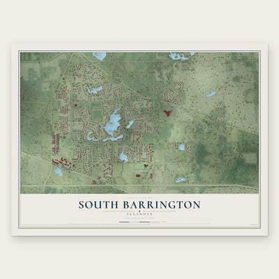 South Barrington, Illinois map print, the full design