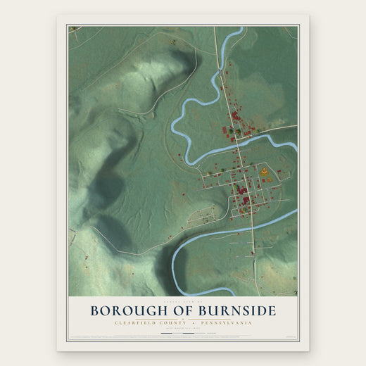 Borough of Burnside, Clearfield County, Pennsylvania map print, the full design