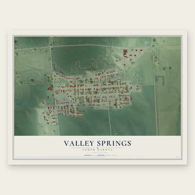 Valley Springs, South Dakota map print, the full design