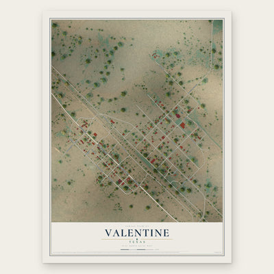 Valentine, Texas map print, the full design