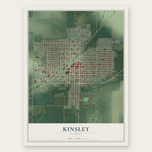 Kinsley, Kansas map print, the full design