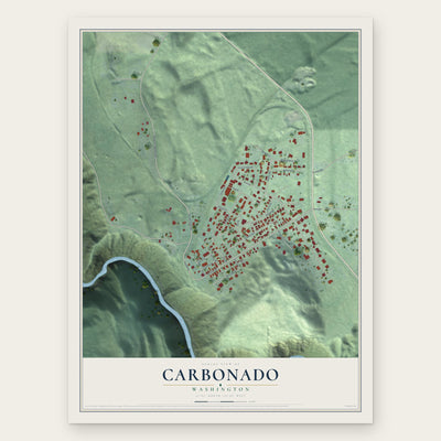 Carbonado, Washington map print, the full design
