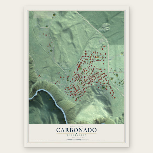 Carbonado, Washington map print, the full design