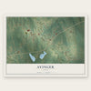 Avinger, Texas map print, the full design