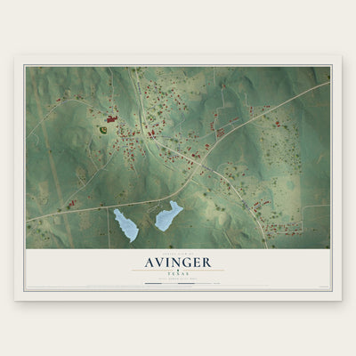Avinger, Texas map print, the full design