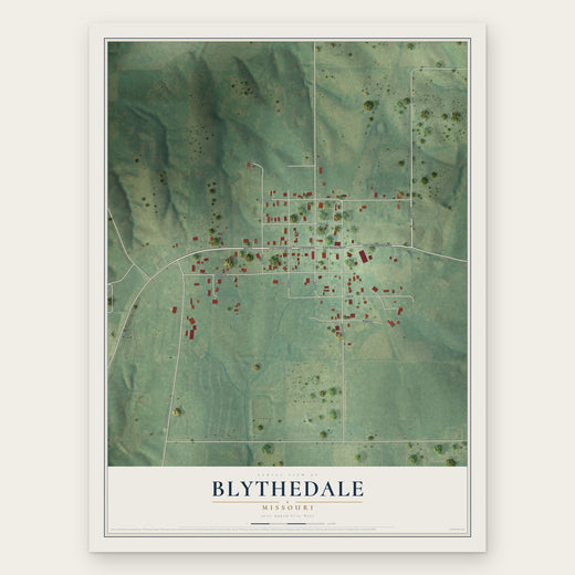 Blythedale, Missouri map print, the full design