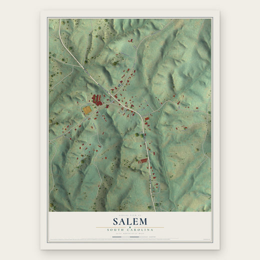 Salem, South Carolina map print, the full design