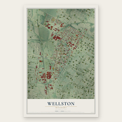 Wellston, Missouri map print, the full design