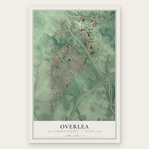 Overlea, Baltimore County, Maryland map print, the full design