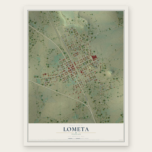 Lometa, Texas map print, the full design
