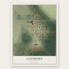 Glenburn, North Dakota map print, the full design