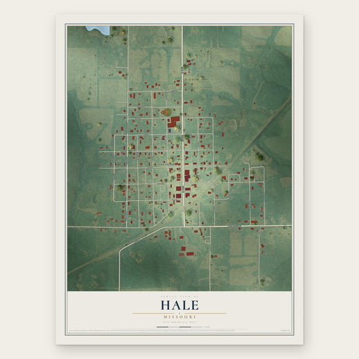 Hale, Missouri map print, the full design