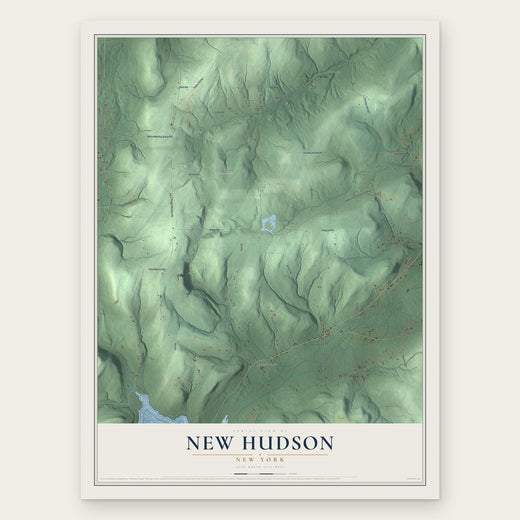 New Hudson, New York map print, the full design