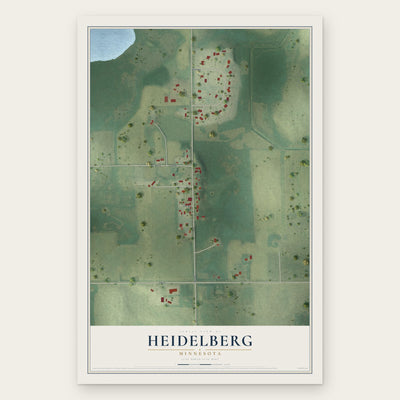 Heidelberg, Minnesota map print, the full design