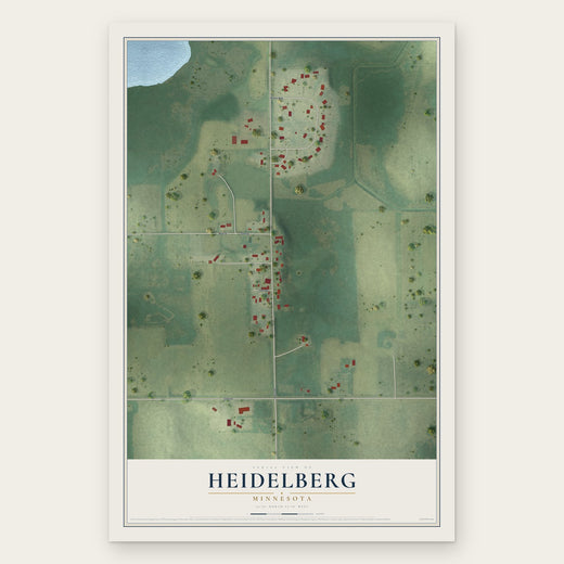 Heidelberg, Minnesota map print, the full design