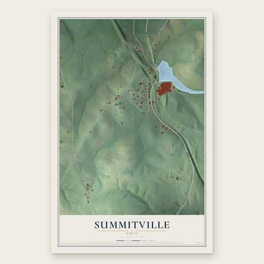 Summitville, Ohio map print, the full design