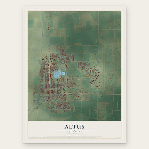 Altus, Oklahoma map print, the full design