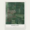 Union City, Ohio map print, the full design