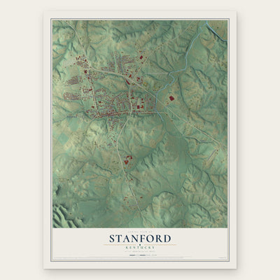 Stanford, Kentucky map print, the full design