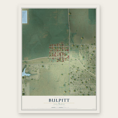 Bulpitt, Illinois map print, the full design