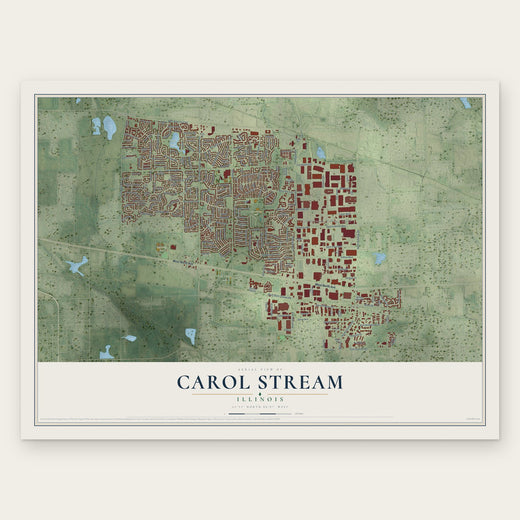 Carol Stream, Illinois map print, the full design