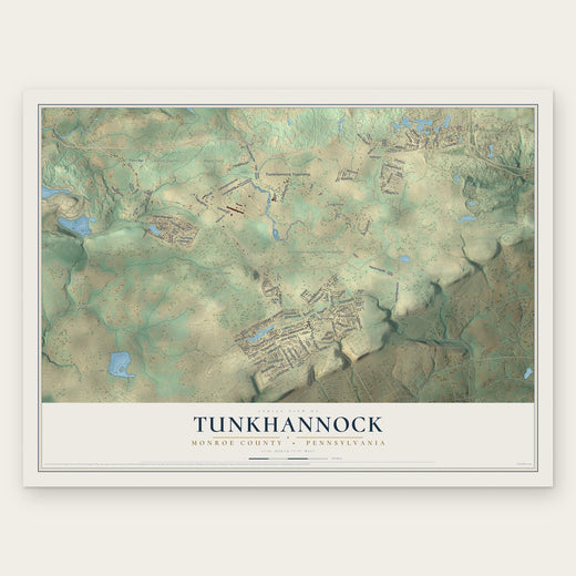 Tunkhannock, Monroe County, Pennsylvania map print, the full design