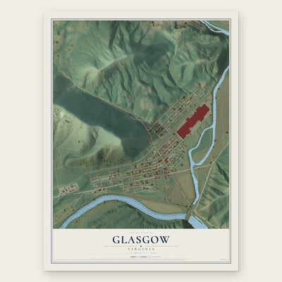 Glasgow, Virginia map print, the full design