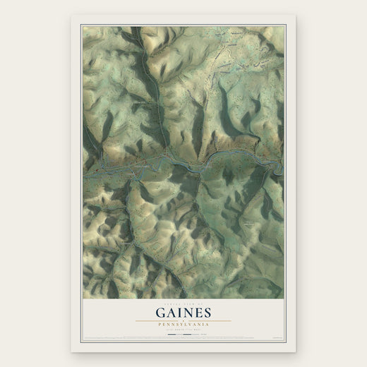 Gaines, Pennsylvania map print, the full design