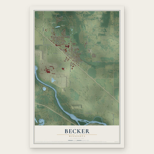Becker, Minnesota map print, the full design