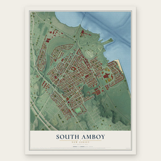 South Amboy, New Jersey map print, the full design