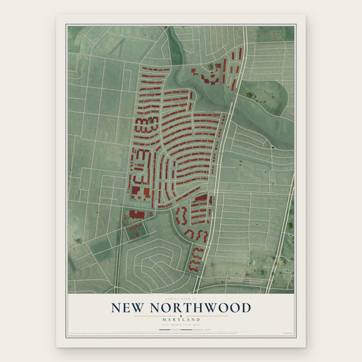 New Northwood, Maryland map print, the full design
