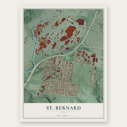 St. Bernard, Ohio map print, the full design