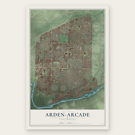 Arden-Arcade, California map print, the full design