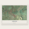 Throop, Pennsylvania map print, the full design