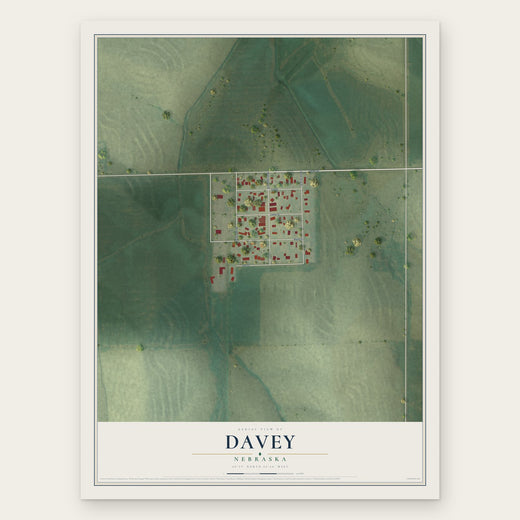 Davey, Nebraska map print, the full design