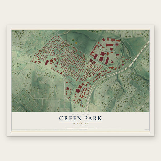 Green Park, Missouri map print, the full design