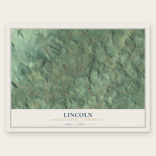 Lincoln, Somerset County, Pennsylvania map print, the full design