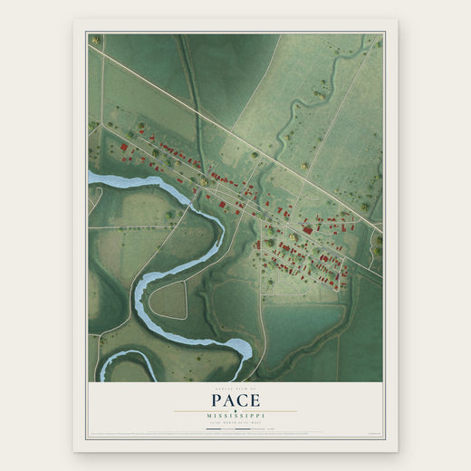Pace, Mississippi map print, the full design